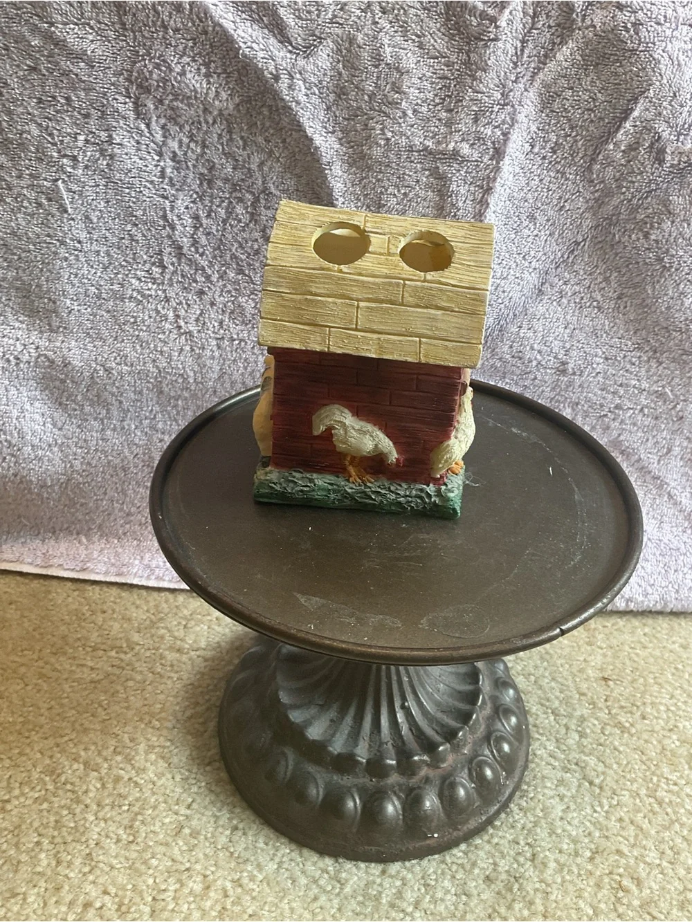 Farmhouse Chicken Coop Toothbrush Holder - Red & Yellow